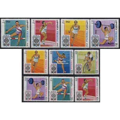 10 عدد تمبر المپیک مکزیکو - فجیره 1968