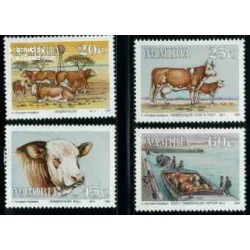 4 عدد تمبر واردات گاو نژاد سیمنتالر - نامیبیا 1993
