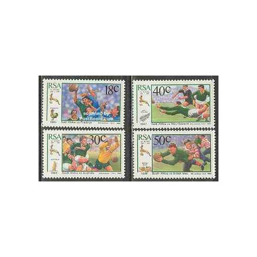 4 عدد تمبر راگبی - آفریقای جنوبی 1989