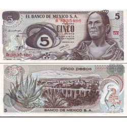 اسکناس 5 پزو - مکزیک 1972 