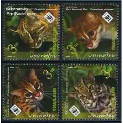 4 عدد تمبر گربه سانان - WWF - تایلند 2011