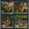 4 عدد تمبر گربه سانان - WWF - تایلند 2011