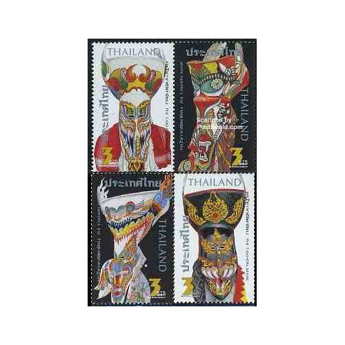 4 عدد تمبر ماسکها - تایلند 2007