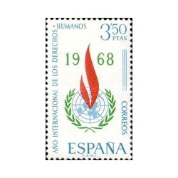 1 عدد تمبر سال بین المللی حقوق بشر - اسپانیا 1968