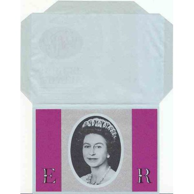 پاکت نامه هوائی 10/5 پنس- آئروگرام طراحی Stuart Rose - بیست و پنجمین سالگرد تاجگذاری ملکه - انگلستان 