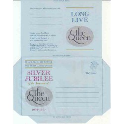 پاکت نامه هوائی 10/5 پنس- آئروگرام طراحی Stuart Rose - بیست و پنجمین سالگرد تاجگذاری ملکه - انگلستان 