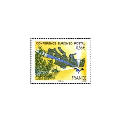 1 عدد  تمبر کنفرانس Euromed - پاریس - فرانسه 2009