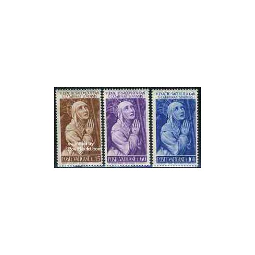 3 عدد تمبر تابلو - کاترینای سی نا - واتیکان 1962