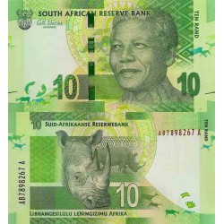 اسکناس 10 رند - تصویر نلسون ماندلا - آفریقای جنوبی 2012 