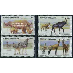 4 عدد تمبر حیات وحش - بوتاتسوانا - آفریقای جنوبی 1983