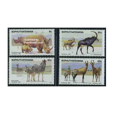 4 عدد تمبر حیات وحش - بوتاتسوانا - آفریقای جنوبی 1983