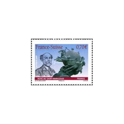 1 عدد  تمبر صدمین سالگرد بنای یادبود UPU - تمبر مشترک فرانسه و سوئیس - فرانسه 2009