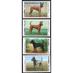4 عدد تمبر سگها - تایلند 1993