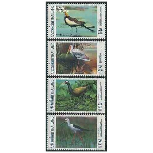 4 عدد تمبر پرندگان آبزی - تایلند 1997