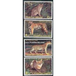 4 عدد تمبر گربه سانان - تایلند 1998