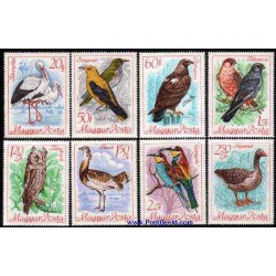 8 عدد تمبر حفاظت از پرندگان - مجارستان 1968