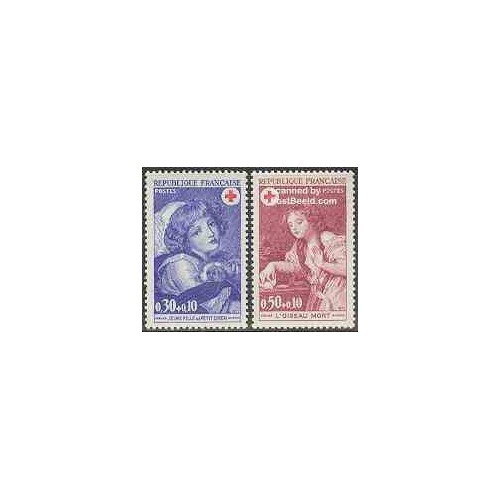 2 عدد تمبر تابلو - صلیب سرخ - فرانسه 1971 2 عدد تمبر تابلو - صلیب سرخ - فرانسه 1971