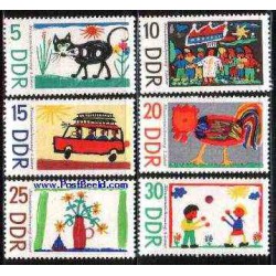 6 عدد تمبر نقاشی کودکان - جمهوری دموکراتیک آلمان 1967