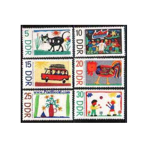 6 عدد تمبر نقاشی کودکان - جمهوری دموکراتیک آلمان 1967