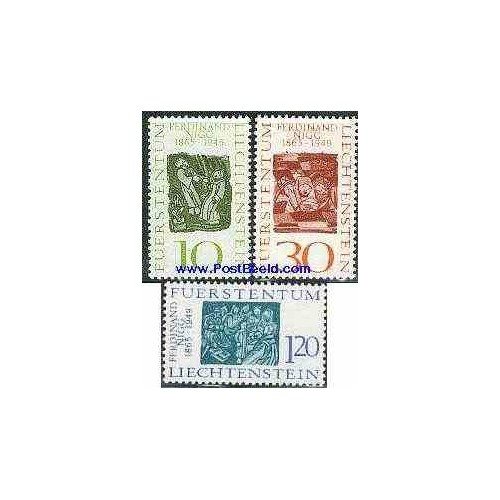 3 عدد تمبر تابلو - فردیناند نیگ - لیختنشتاین 1965