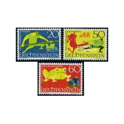 3 عدد تمبر افسانه پریون - لیختنشتاین 1969