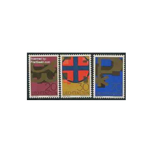 3 عدد تمبر نمادهای مذهبی - لیختنشتاین 1967