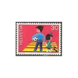 1 عدد تمبر ترافیک  - امنیت کودکان - سوئیس 1969