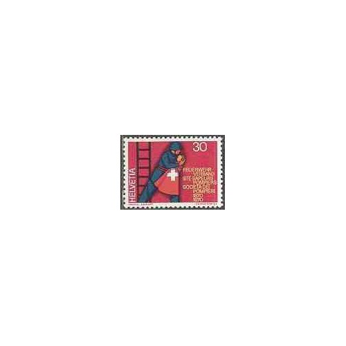 1 عدد تمبر اتحادیه آتش نشانان - سوئیس 1970