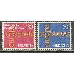 2 عدد تمبر مشترک اروپا - Europa Cept - سوئیس 1971