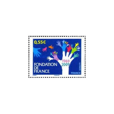1 عدد تمبر چهلمین سالگرد "بنیاد فرانسه" - فرانسه 2009
