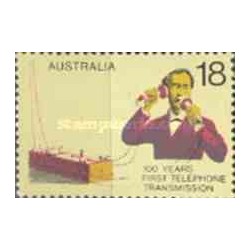 1 عدد تمبر صدمین سالگرد اولین مخابره تلفنی- استرالیا 1976