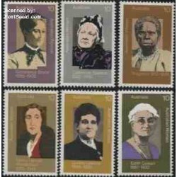 6 عدد تمبر زنان نامدار استرالیا - استرالیا 1975