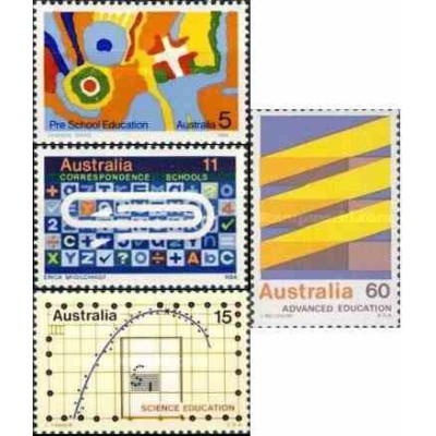 4 عدد تمبر تحصیلات - استرالیا 1974