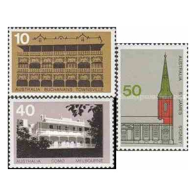3 عدد تمبر معماری - استرالیا 1973