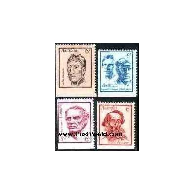 4 عدد تمبر استرالیائی های سرشناس -  - استرالیا 1970
