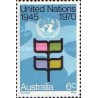 1 عدد تمبر بیست و پنجمین سالگرد سازمان ملل - استرالیا 1970
