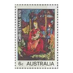 1 عدد تمبر کریستمس - تابلو نقاشی - استرالیا 1970