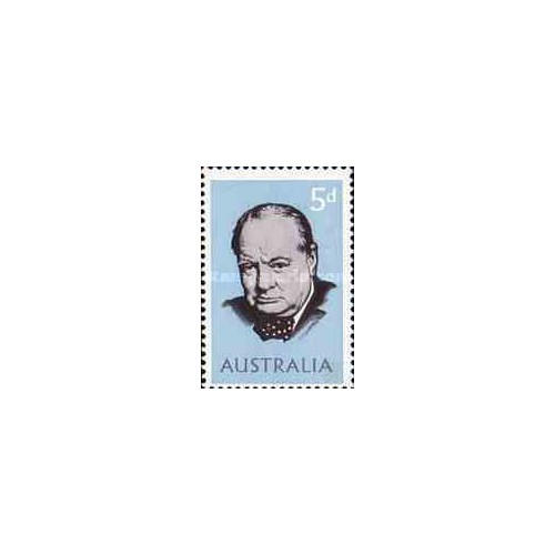1 عدد تمبر مرگ وینستون اسپنسر چرچیل - استرالیا 1965
