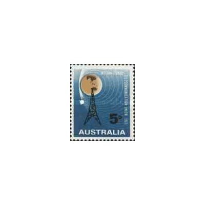 1 عدد تمبر صدمین سالگرد اتحادیه جهانی ارتباطات - استرالیا 1965