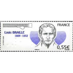 1 عدد تمبر دویستمین سالگرد تولد لویی بریل - فرانسه 2009