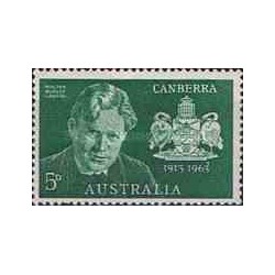 1 عدد تمبر پنجاهمین سالگرد شهر کانبرا - والتر بارلی کریفین - استرالیا 1963