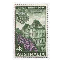 1 عدد تمبر صدمین سالگرد خودگردانی در کوئینزلند  - استرالیا 1959