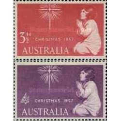 2 عدد تمبر کریستمس  - استرالیا 1957