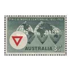 1 عدد تمبر صدمین سالگرد انجمن مردان جوان مسیحی - استرالیا 1955