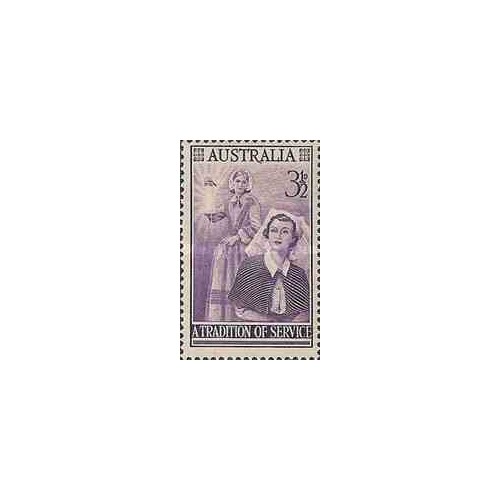 1 عدد تمبر فلورانس نایتینگل - بنیانگذار پرستاری مدرن - استرالیا 1955