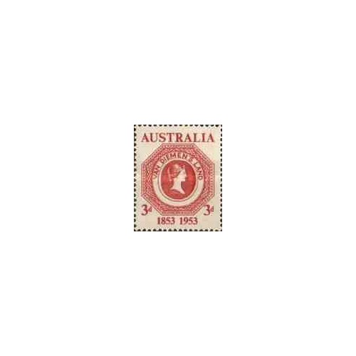 1 عدد تمبر صدمین سالگرد تمبرهای تاسمانی - استرالیا 1953