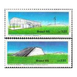 2 عدد تمبر بیست و پنجمین سالگرد برازیلیا - برزیل 1985