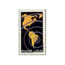 1 عدد تمبر نمایشگاه ارتباطات تله کام آمریکا - برزیل 1988