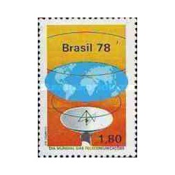 1 عدد تمبر روز جهانی ارتباطات - برزیل 1978