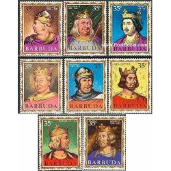 8 عدد تمبر شاهان و ملکه های انگلیس - باربودا 1970